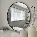 Theo - Black Round Metal Large Wall Mirror 100cm x 100cm