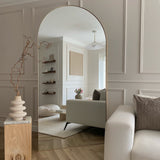 Theo - Full Length Extra Large Gold Arched Metal Mirror 200cm x 100cm