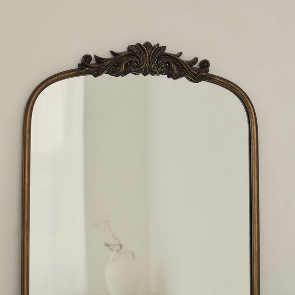 Amelia - Gold Arched Metal Portrait Mirror 100cm x 64cm