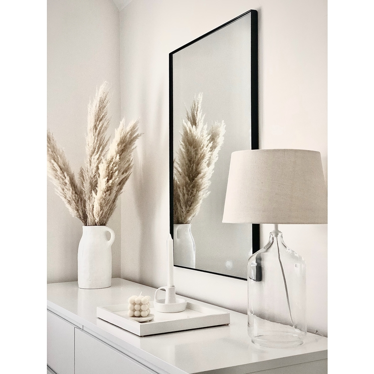 Theo - Black Rectangular Metal Wall Mirror 90cm x 60cm